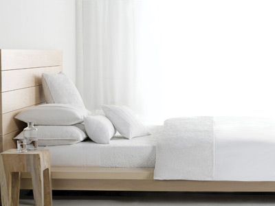 Choose organic or reused linen in white or basic solids so matching is never an issue. Haven Organics bedding is available at Macy's nationwide.